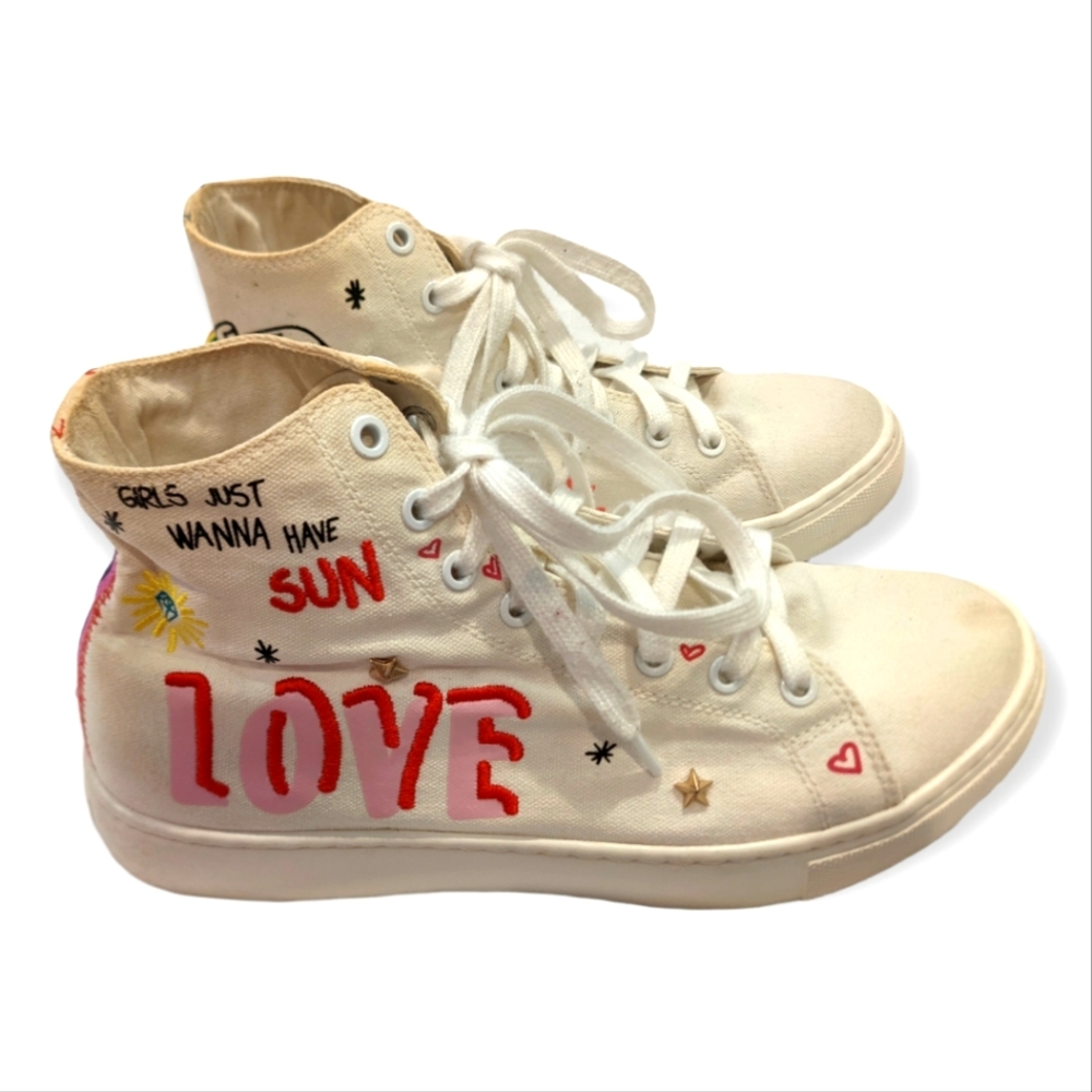 Women's ALDO Love1972 Lace Up Rainbow High Top Sneakers, Sz 7